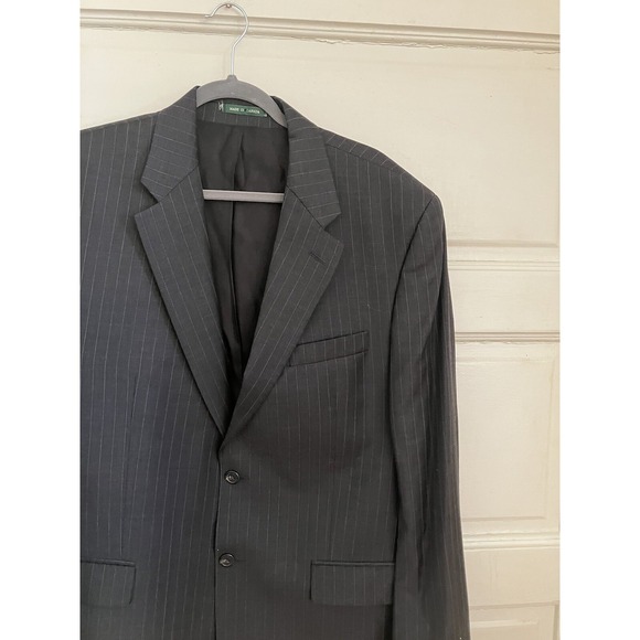 Ralph Lauren Blazer Sz 44 Black Pinstripe Sport Coat - Picture 3 of 10